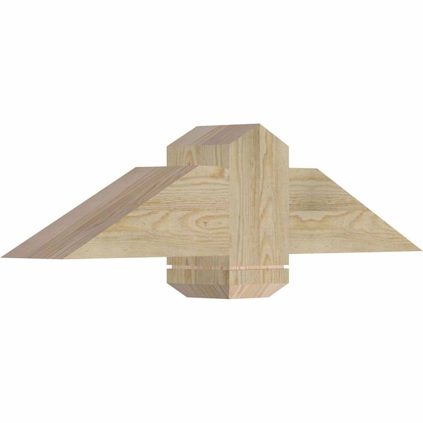 Eugene Rough Sawn Timber Gable Bracket, Douglas Fir, 36W X 9H X 4D X 6F, 6/12 Pitch